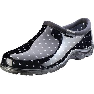 New Polka Dot Sloggers Slip On Clogs Size 7 Waterproof